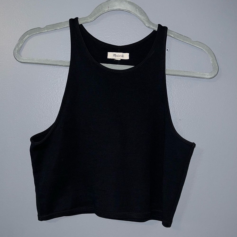 Madewell Black High Neck Tank Crop Top